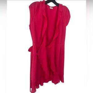 Aritzia Sunday Best Savoy Ruffled Wrap Mini Dress Hot Pink
Size 8